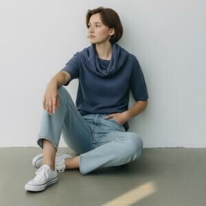 Michael Stars Cowl Neck Short Sleeve Top NWOT Cozy Chic Urban